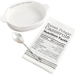 Mud Pie Circa Sweet Potato Casserole Baker Set, White, 2 1/2" x 13"